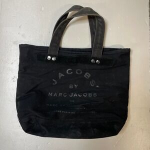 Jacobs by Marc Jacobs Canvas Tote Bag Black Logo Print Handbag